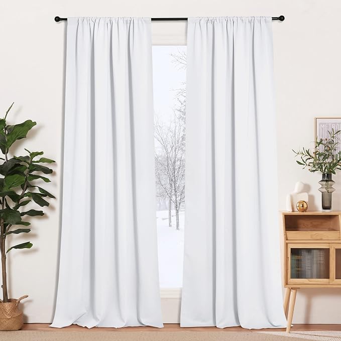 RYB HOME Curtains for Bedroom Living Dining Room 102 inches Long | Privacy by RYBHOME
