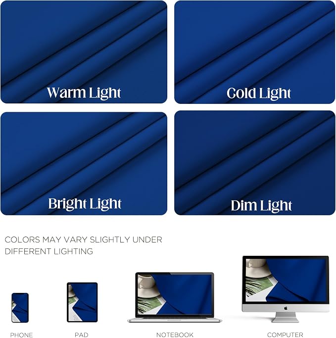 CUCRAF Custom Royal Blue Blackout Curtains 1 Panel Set, Thermal Insulated - Image 4