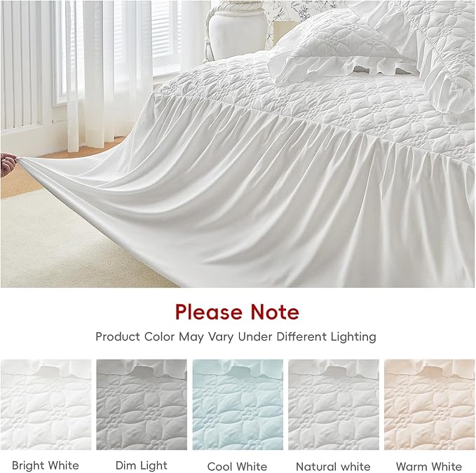 Ruffle Skirt Bedspread Set Flower Style - Image 8