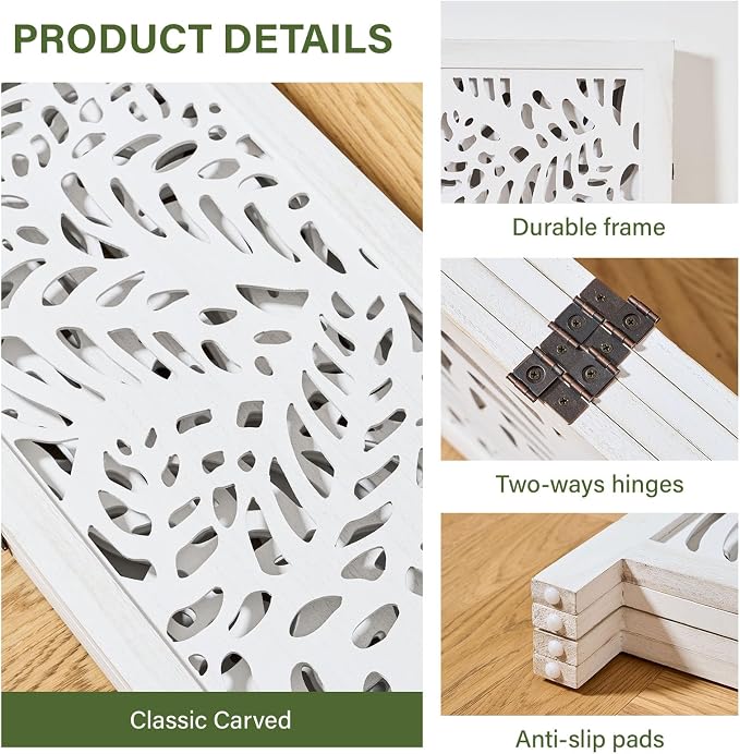 Leaf-Carved Room Divider Privacy Screen - Image 2