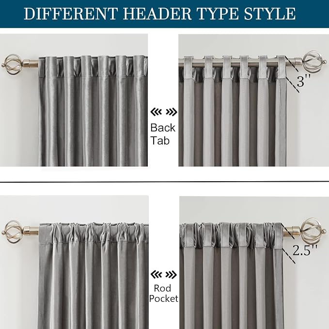 PRIMROSE Light Grey Curtains 72 inch - Image 2