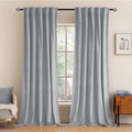 MIULEE Greyish White Velvet Blackout Curtains 52x84 inches 2 Panels | Luxury by MIULEE