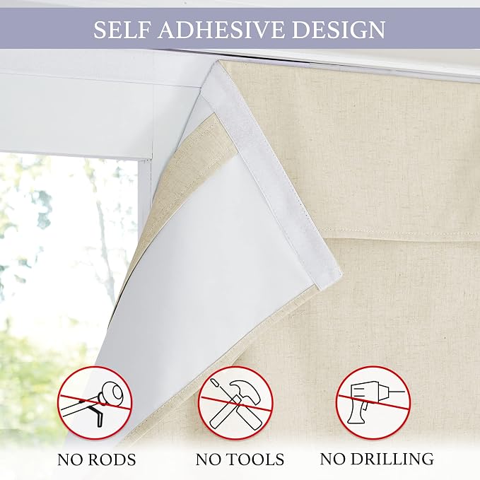 RYB HOME Classroom Door Window Cover, 100% Blackout Lockdown Shades | Linen - Image 2