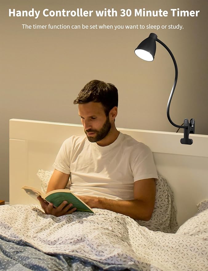 BOHON Desk Lamp 5 Color Modes 10 Brightness Dimmer Reading Light Black | 10W 38 - Image 4