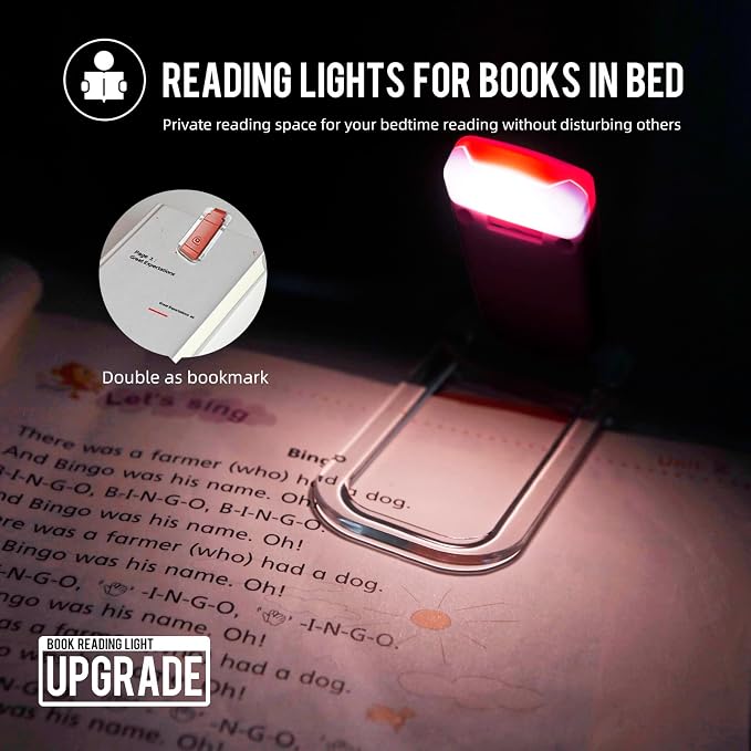 EGWASER Book Light for Reading in Bed, USB Rechargeable Clip on Book Lights - Image 2