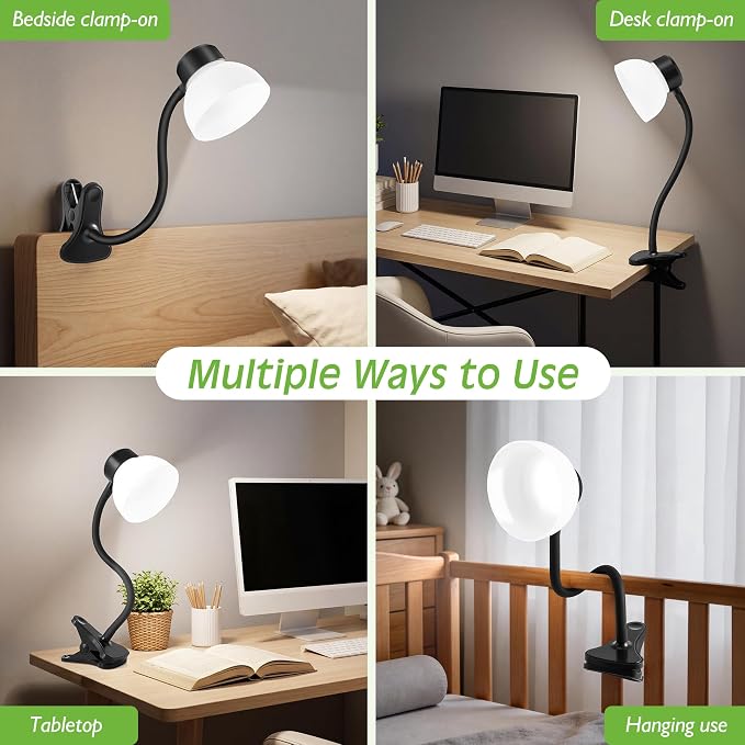 Desk Lamps for Home Office, Small LED Reading Lamp, 5000K Eye-Care Desk Light | - Image 7