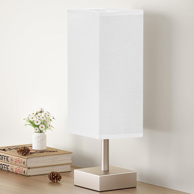 Antique White Small Bedside Lamp by Aooshine