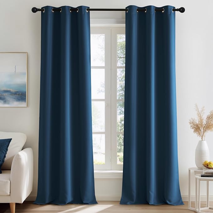 NICETOWN Morrocan Blue Room Darkening Curtains 90 Inches Long 2 Panels by NICETOWN