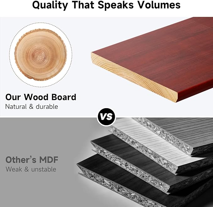 NestNeat Dual Monitor Stand, 35.4 Inch Monitor Stand Riser for 2 Monitors, 2 Tiers Wood Desk Shelf with Storage, Desktop Organizer Stand for Computer, Laptop, Printer, TV (Reddish Brown, 35.4in)