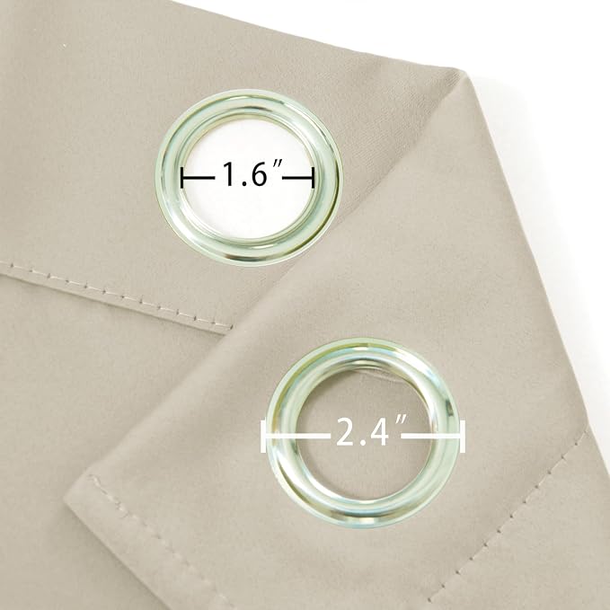 Light Beige Blackout Curtains 34 x 54 Inch Length/Set of 2 Curtain - Image 5