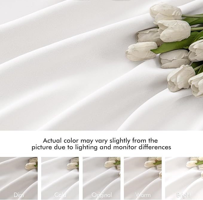 MIULEE Pure White Back Tab Blackout Curtains 52x120 Inch Long 2 Panels Set | - Image 8