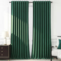 Timeper Green Velvet Curtains W62 x L96 inches 2 Panels, Back Tab & Rod Pocket by Timeper