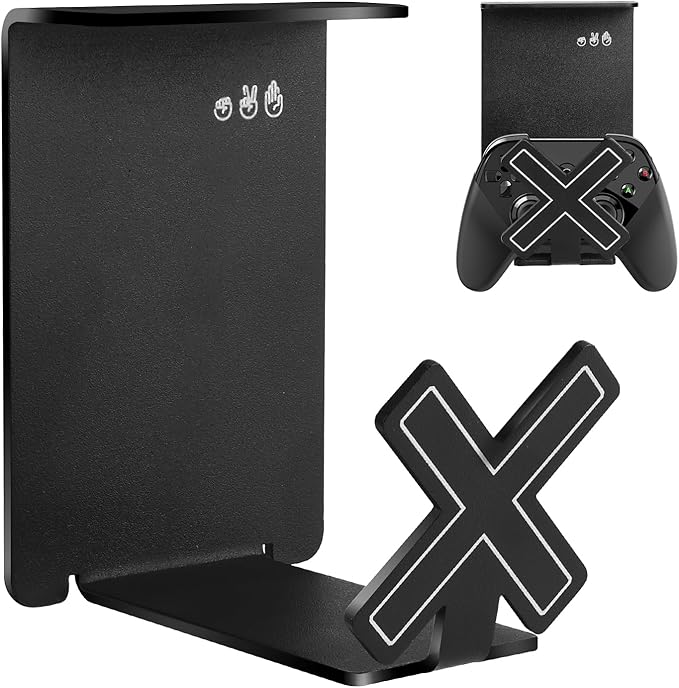 VKheroKV HC128 Headphone Holder Hanger for Desk, Include Adhesive Strips, Universal Headset Stand for PS4/PS5/Xbox/PC/Mac/Headphones Game Controller Hanger (X Shaped)