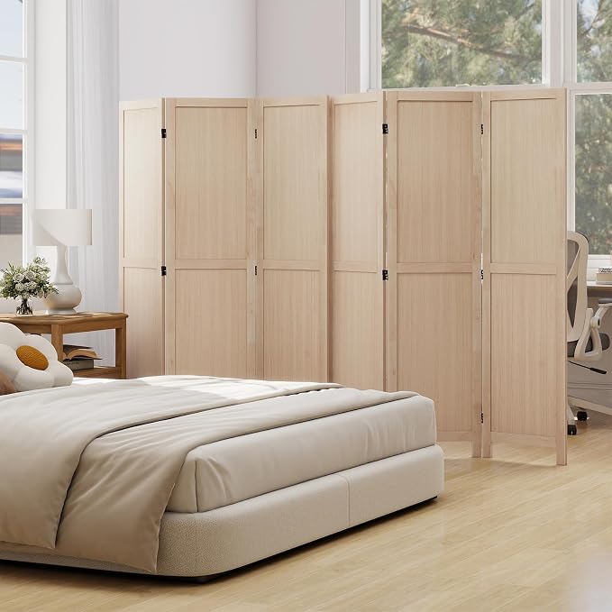 COSTWAY 3 Panel Folding Room Divider, Freestanding Hinged Partition Wall Divider - Image 3
