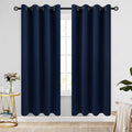 COSVIYA Grommet Blackout Room Darkening Navy Blue Curtains 72 inch Length | by COSVIYA