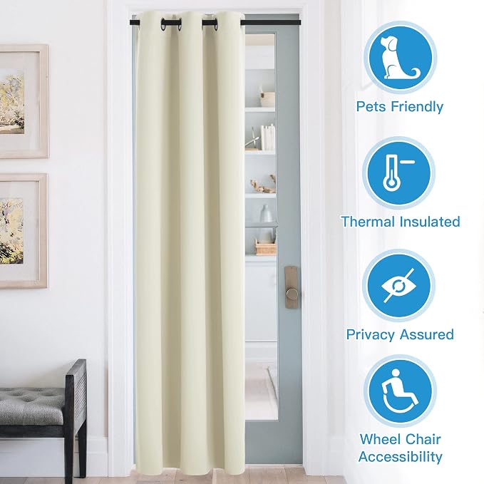 RYB HOME Blackout Curtains for Bedroom Closet Living Room Nursery Dining | - Image 3