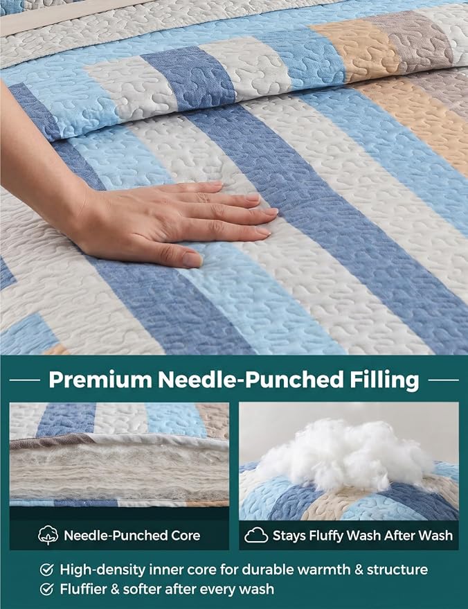 King Size Seersucker Quilt Set - Image 4