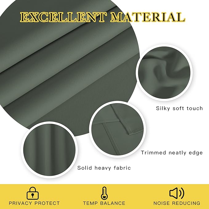 NICETOWN Blackout Curtain for Bedroom 78 inches Long - Image 4