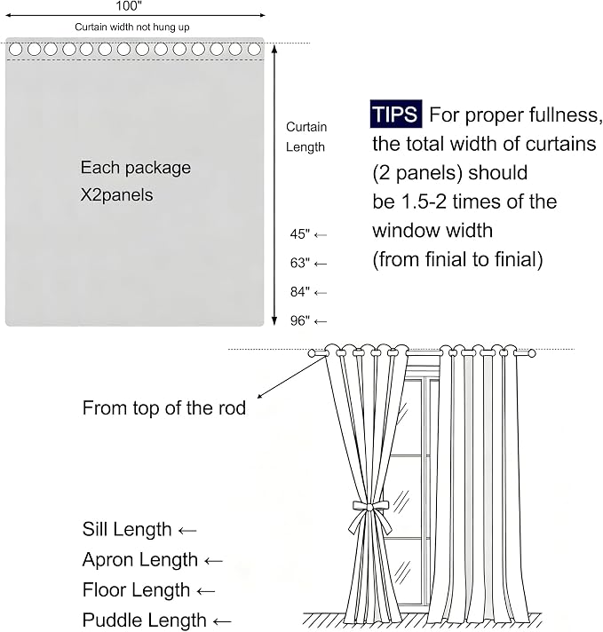 DWCN Blackout Curtains – Thermal Insulated Light Blocking Privacy Grommet Drapes - Image 2