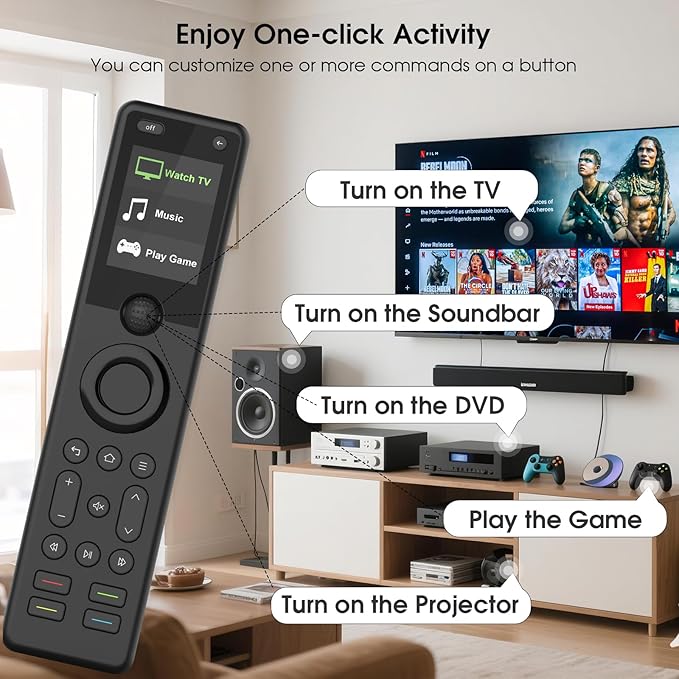 SofaBaton X1S Universal Remote Control with Hub, Improved Scroll, Smart Remote All in One with Customize One Touch Activities, Compatible with IR/Bluetooth/WiFi Devices