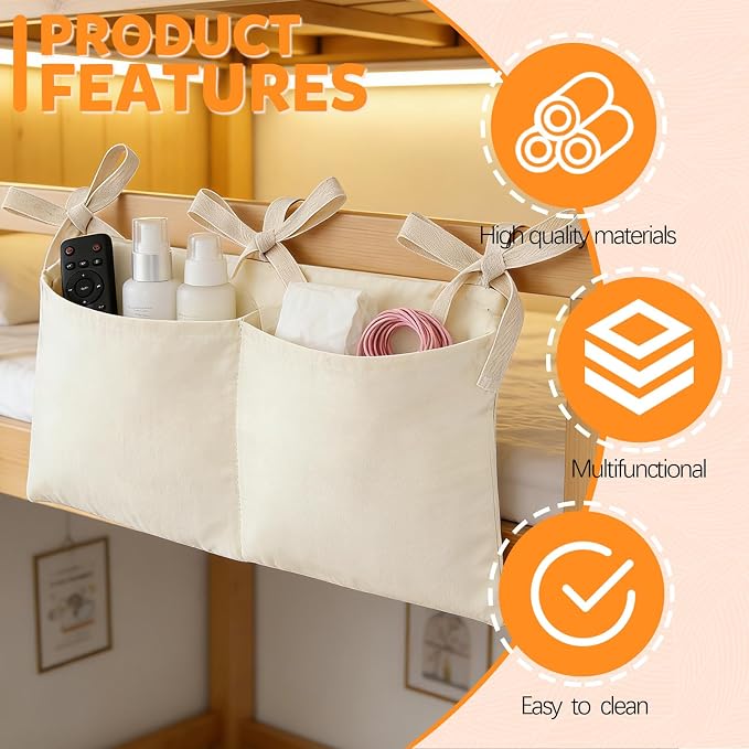 2 Pieces Solid ColorBedside Caddy - Image 4