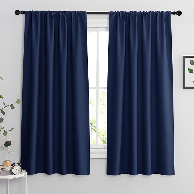 RYB HOME Blackout Curtains for Bedroom Living Room Nursery 63 inches Long | by RYBHOME