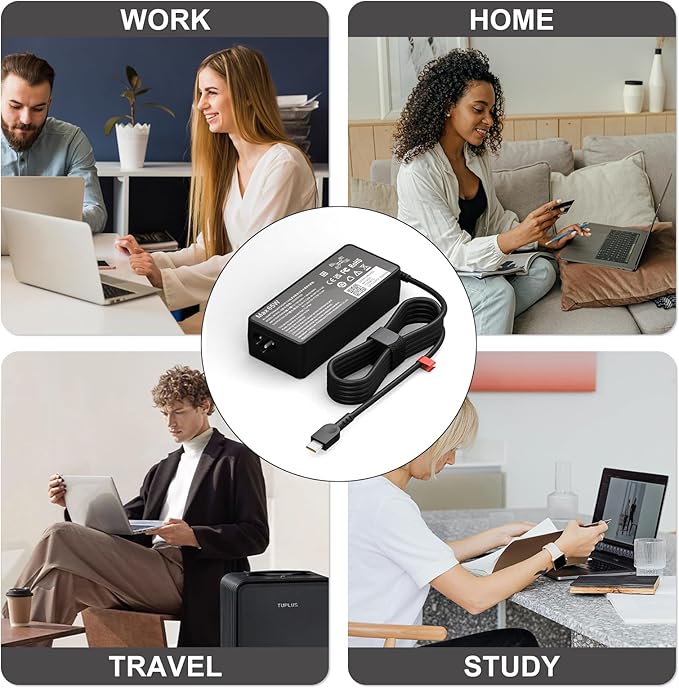 65W USB-C Laptop Charger Compatible with Lenovo Yoga,Chromebook,ThinkPad T490 X380 L490 E480, ADLX65YDC3A ADLX65YLC3A 65w Laptop Adapter