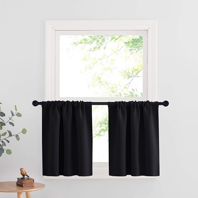 RYB HOME Cafe Blackout Curtains 24 inch Length by RYBHOME