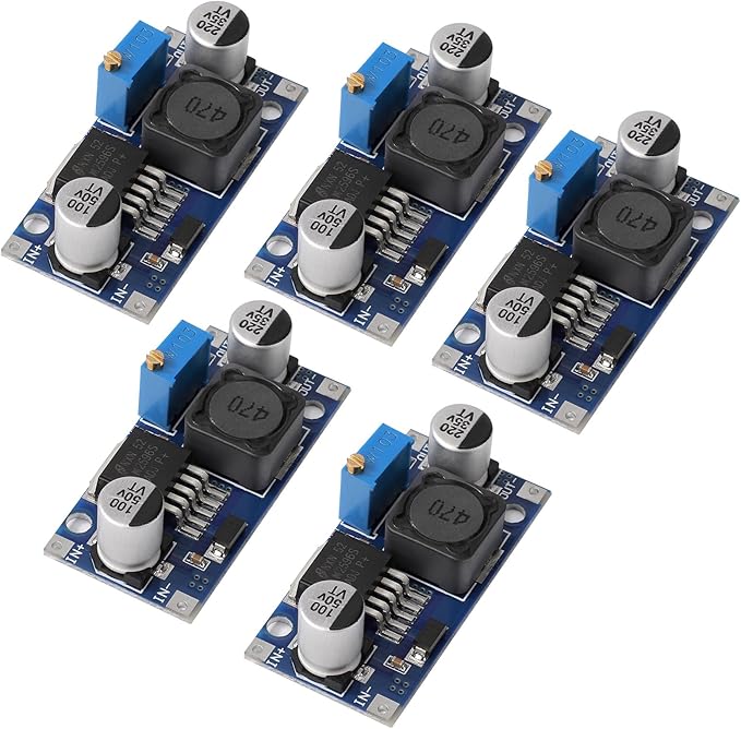 DROK LM2596 Buck Converter, Pack of 5 DC to DC Buck Converter Adjustable Voltage Regulator 3.2-35V to 1.25-34V