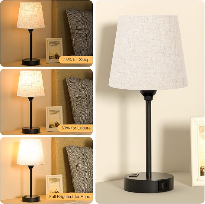 Bedside Table Lamps Set 2 for Bedroom - Image 3