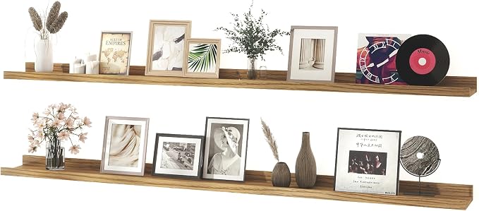 Oak Floating Shelves for Wall Decor, 52 in Shelf by Unknown