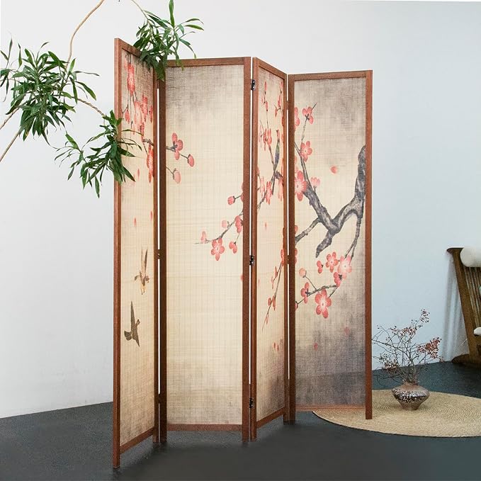 4 Panel Bamboo Room Divider for Room Separation, 5.6 ft Tall Double-Sided - Image 5