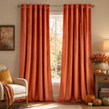 MIULEE Velvet Curtains 52x84 inches 2 Panels Fall Orange Blackout Curtains | by MIULEE