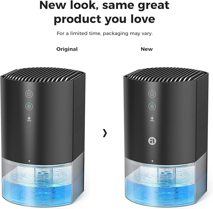 Small Dehumidifiers for Bathroom, Bedroom, Dorm Room, Home, RV, Closet, Wardrobe, Office, Portable Dehumidifier with Auto Shut Off, Auto Defrost, Colorful Light, Ultra Quiet, Energy Saving, 35 OZ