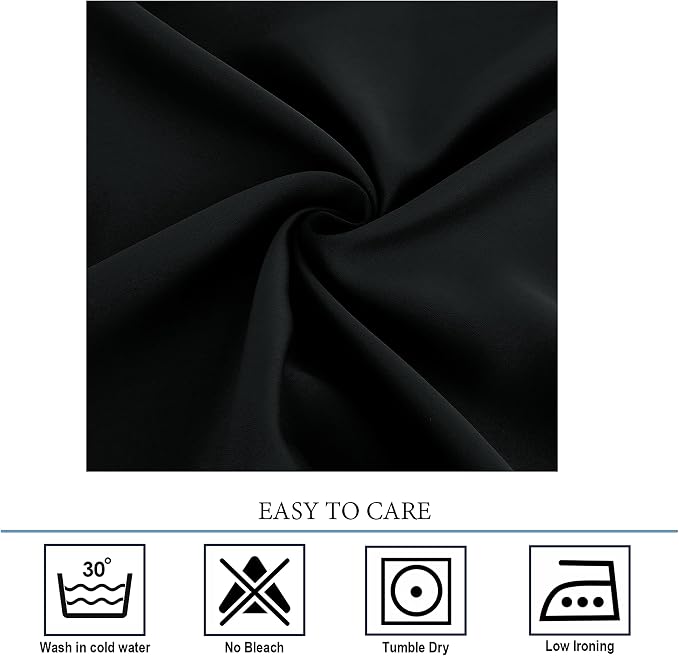 Diraysid Black Grommet Blackout Curtains - Image 6