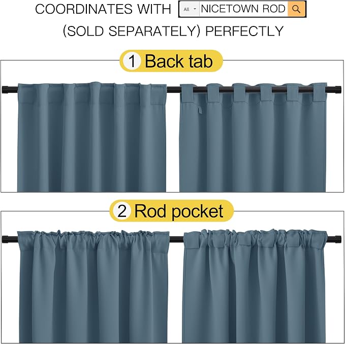 NICETOWN Bedroom Blackout Curtain Panels - Image 3