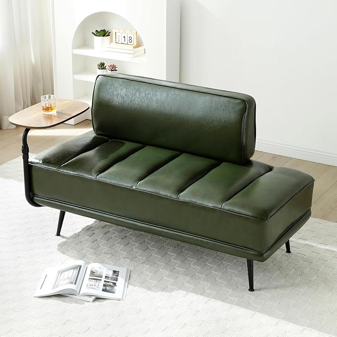 anwickjeff 55" Inch Width Modern End of Bed Bench, Leather Upholstered Futon by anwickjeff