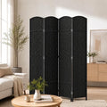 4 Panel Woven Room Divider, Freestanding Decorative Partition by Jostyle