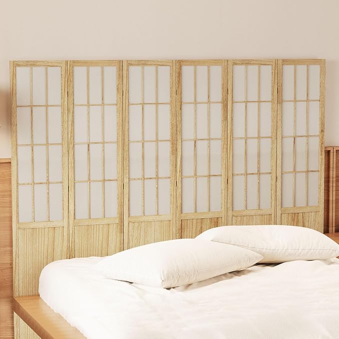 Room Divider, 66.9Inch Tall Japanese Shoji Style Folding Wood Screen - Image 3