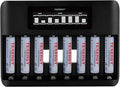 Tenergy TN480U 8-Bay LCD Display Fast Charger for NiMH/NiCD AA AAA Rechargeable Batteries with 8pcs 1000mah AAA Rechargeable Batteries
