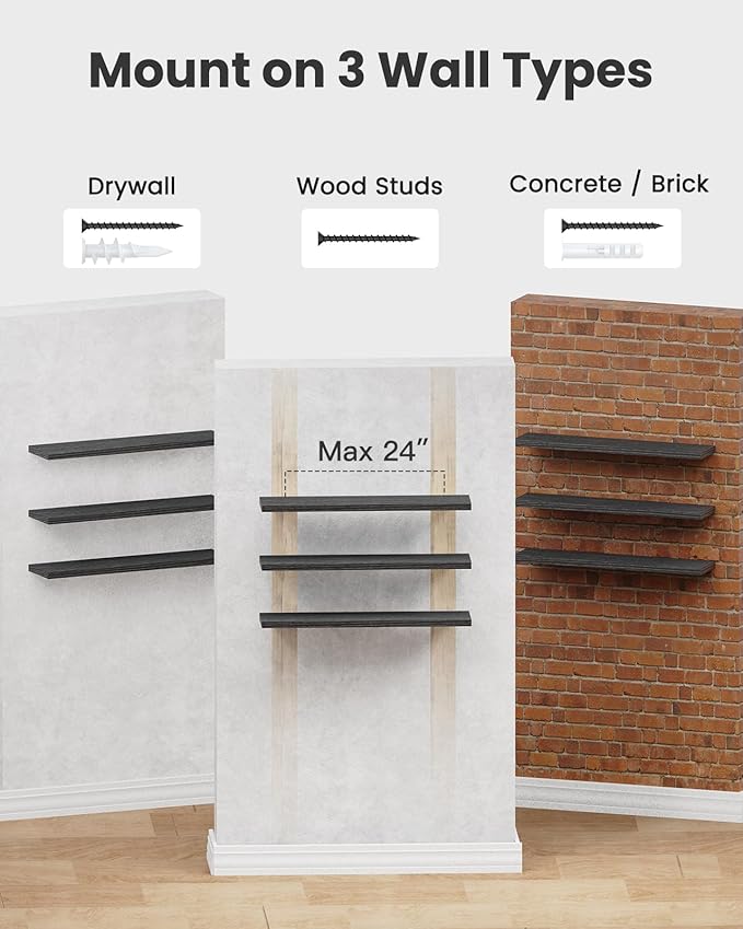 Amada 35.4" Floating Shelves for Wall Decor & Storage, Living Room, 22 lbs - Image 6