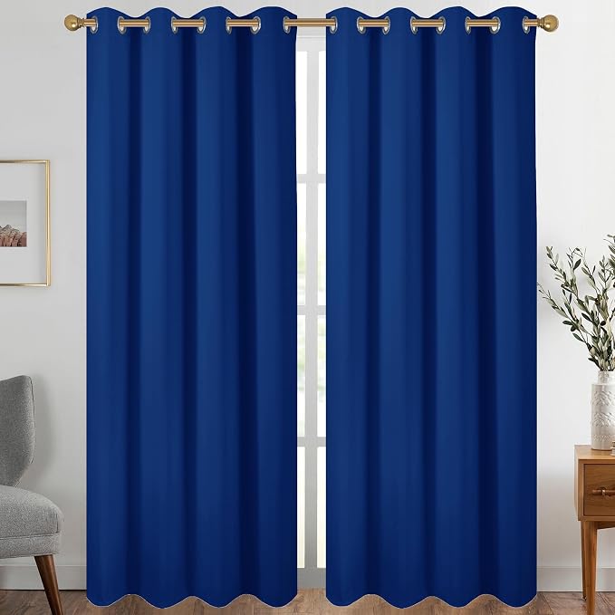 Diraysid Royal Blue Grommet Blackout Curtains by Diraysid%2C+refresh+your+life