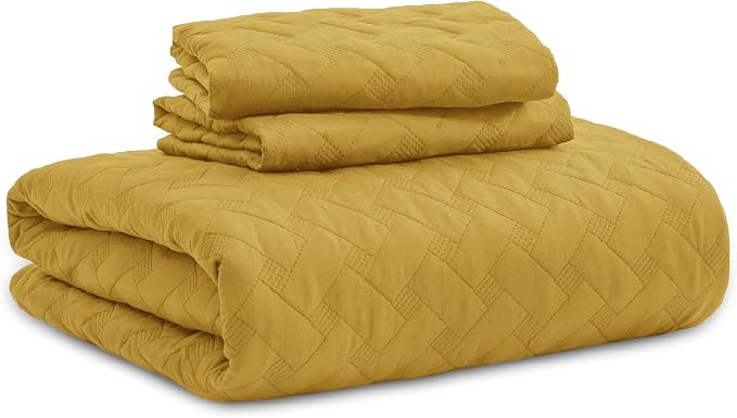 Bedsure Quilts Queen Size, Lightweight Comforter, Mustard Yellow Bedspread | - Image 9