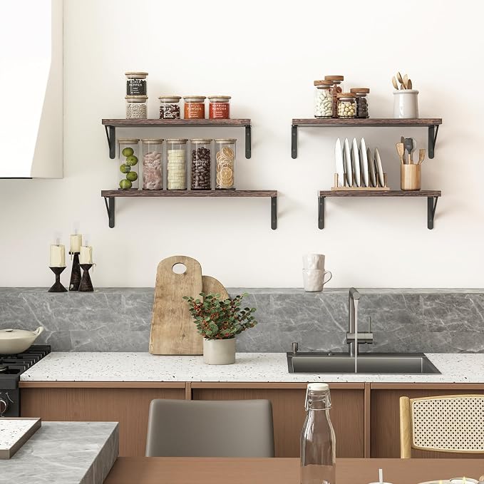YGEOMER 4 Different Sizes Floating Shelves - Image 2