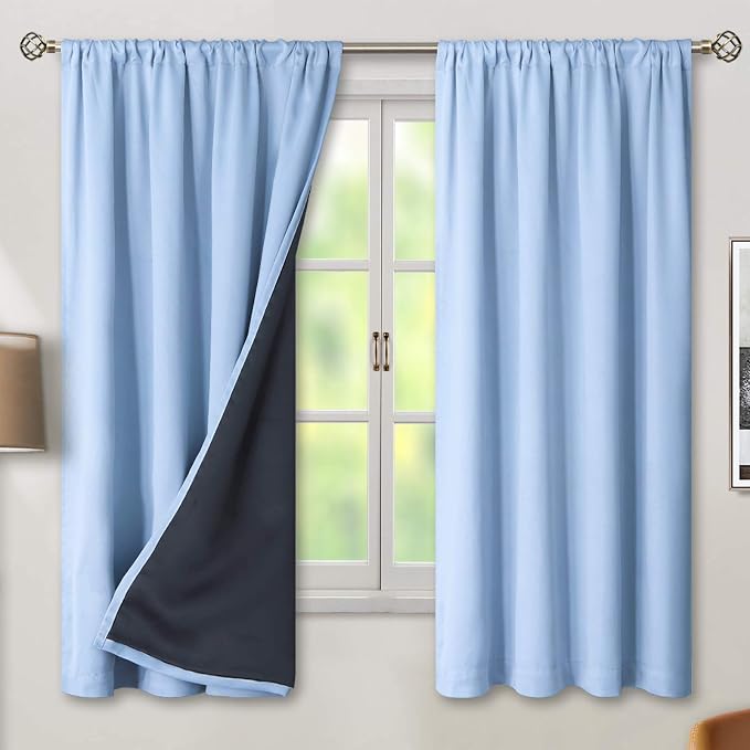 BGment Light Blue 100% Blackout Curtains by BGment