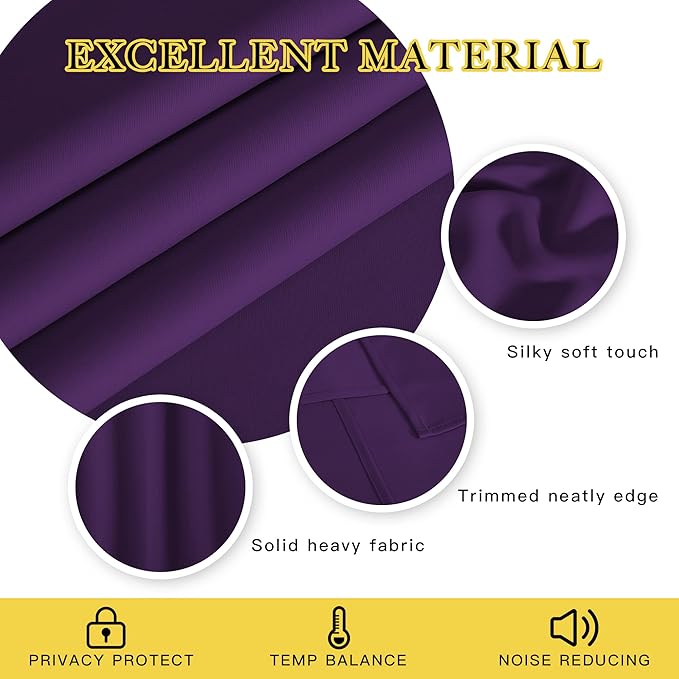 NICETOWN 66 Inch Long Blackout Curtains - Image 2