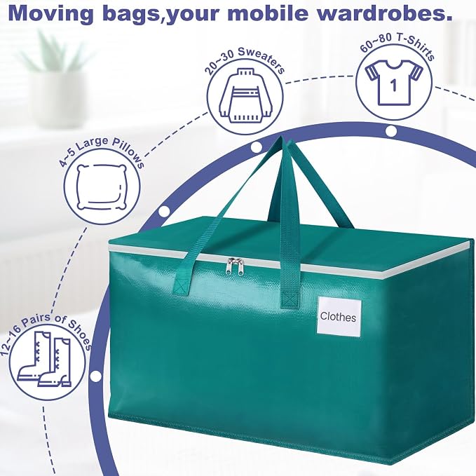 StorageRight Moving Bags, Moving Boxes, 93L 6-Pack Sotrage Bags Totes, - Image 4