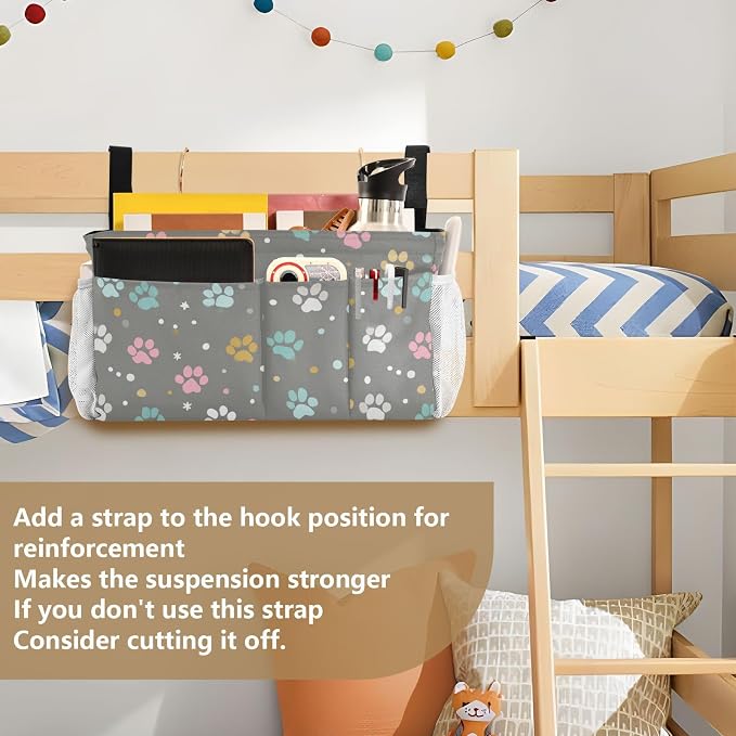 Bedside Caddy Hanging Bunk Bed Caddy Bed Organizer Hanging Pocket - Image 6