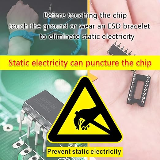 IC Chips kit Minidodoca 173 pcs 20 Values Chip Assortment Set+12 pcs Sockets;Integrated Circuits op amp kit 555 Timer IC Included NE555,LM358, LM324, LM393, LM339, NE5532, LM386,UA741,IC Plier etc