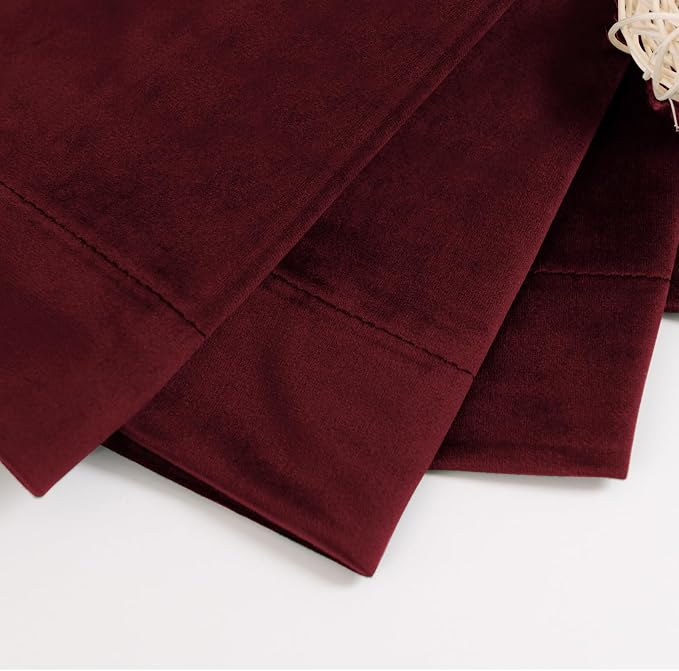 BGment Burgundy Red Velvet Blackout Curtains 72 Inches Long - Image 6